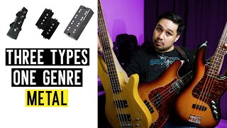 Bass Pickup Comparison for Metal  Single Coil vs Split Coil vs Humbucker [upl. by Eidnac]