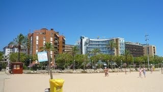 Calella from bus Costa Maresme CataloniaSpain [upl. by Boynton]