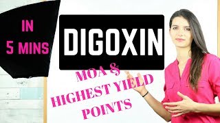 Digoxin Review in 5 mins  MOA SE HyperHypoKalemia Drug Interactions [upl. by Mcgaw561]