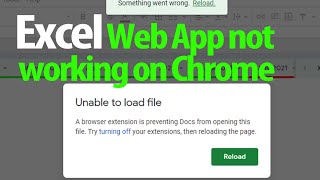 Excel Web App not working on Chrome  Microsoft Excel Issue in Chrome Browser  Edit Excel opening [upl. by Alis]