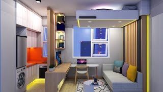 TINY APARTMENT 18sqm  194sqft MICRO APARTMENT TOUR   SPACE SAVING IDEAS  NEVER THINK TOO SMALL [upl. by Anahc]