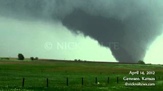 April 14 2012 Tipton EF1 Geneseo  Kanopolis EF4 and Hesston Kansas Tornadoes [upl. by Hanan]