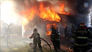 STRONG WINDS FUEL HOUSE FIRE IN BRENTWOOD NY [upl. by Hillhouse696]