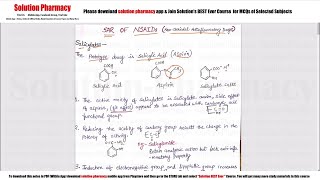 Class 74 Structure Activity relationship SAR of NSAIDs  Medicinal Chemistry 01  BPharmacy [upl. by Ik874]