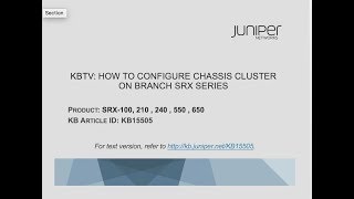 How to configure a high availability chassis cluster on a Juniper Networks SRX210 device [upl. by Quar]