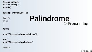 A program to check whether a number is palindrome or not c program to check for palindrome [upl. by Nnawtna724]