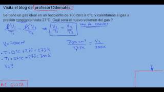 leyes de los gases 02 ejercicio resuelto [upl. by Amerigo]