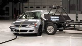 2005 Mitsubishi Lancer side IIHS crash test [upl. by Weissmann]