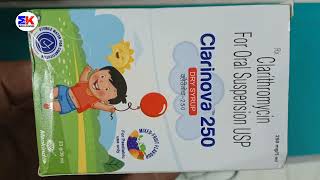 Clarinova 250 Dry Syrup  Clarithromycin Syrup  Clarinova Syrup Uses Dosage review in hindi [upl. by Story]