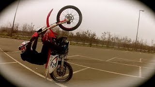 KTM 125  HM 50 Stunt amp Wheelie CRASH [upl. by Nomor]