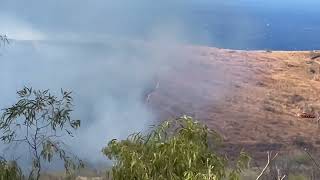 Feu de broussaille au cap Lahoussaye [upl. by Adnovahs]