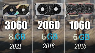 RTX 3060 vs RTX 2060 vs GTX 1060  Test in 9 Games 2K Ultra [upl. by Eiramlirpa]