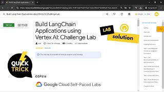 2024 Build LangChain Applications using Vertex AI Challenge Lab SOLUTION  Qwiklabs  GSP516 [upl. by Orabel]