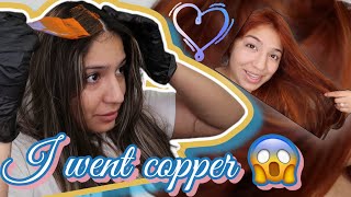 I DYED MY HAIR COPPER  LOREAL HICOLOR HIGHLIGHTS  ME PINTE EL CABELLO  MariaDelCarmenVlogs [upl. by Aneele]