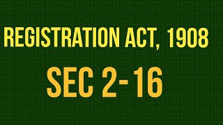 Registration Act 1908 I Sec 216 I Study Law with Bushra [upl. by Ng240]