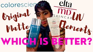 ARE THEY THE SAME  Colorescience MATTE Vs Elta MD UV Elements [upl. by Savihc]