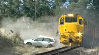 Controlled train collision  showing time it takes for train to stopwmv [upl. by Arda174]