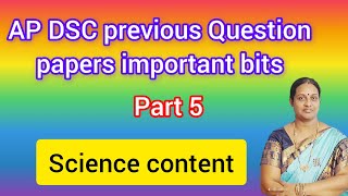 Part 5 AP DSC Science Content n Methodology important bits [upl. by Merfe205]