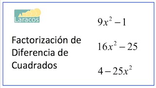 Factorizacion de Diferencia de Cuadrados [upl. by Avrom]