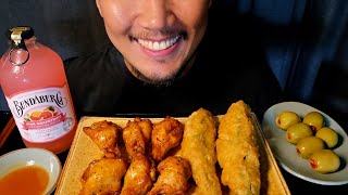 ASMR EXTRALARGE FRIED CHILI PEPPER HOT WINGS OLIVE MUKBANG EATING SHOW SOUNDS [upl. by Kciv518]