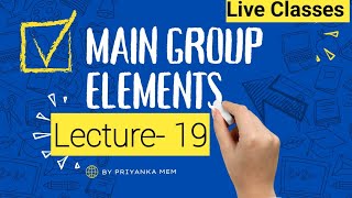 Main Group Elements Chemistry 19 Group 18 Chemistry Noble Gases CSIR NET  Gate [upl. by Ggerk789]