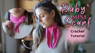 Crochet Mini Scarf Tutorial  Crochet Neckerchief [upl. by Audris]