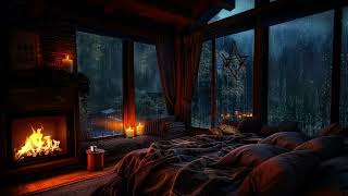 Bedroom Haven  Thunderstorm Fireplace amp Dimmed Lights [upl. by Dnalwor]