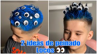 2 IDEAS DE PEINADOS LOCOS peinados locos para niños [upl. by Bowman]