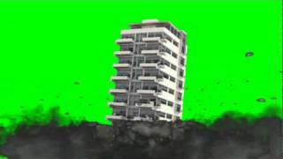 Building Demolition Green Screen 169 [upl. by Ewell]