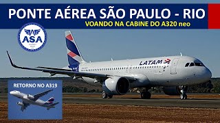 PONTE AÉREA voando na CABINE do A320 neo da LATAM  EP 464 [upl. by Lewes]