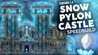 Snow Pylon Castle  Terraria 14 Speed Build [upl. by Scarface]