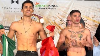 RAFAEL ESPINOZA SERGIO CHIRINO FULL WEIGH IN 6 FOOT TALL FEATHERWEIGHT CHAMP READY FOR 1ST DEFENSE [upl. by Ashleigh580]