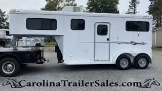 2016 Adam 2 Horse Trailer 4 Compact Small Weekender LQ Light Weight AC Water [upl. by Oren96]