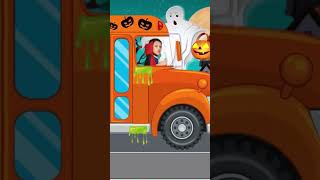 Wheels on the bus on Halloween  Halloween Kids songs amp Nursery rhymes  Kuku and Cucudu shorts [upl. by Tate]