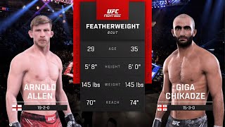 UFC 304 Allen vs Chikadze simulation [upl. by Russia19]