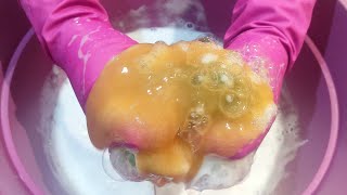 Bleach Reaction Liquid Soap and Recycled Powder 🤍 Sponges Squeezing 🤎 ASMR [upl. by Witha]