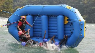 Dandeli River Rafting  Boat Falling  Rescue  Ganeshgudi [upl. by Dorison]