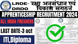 DRDO LRDE Apprenticeship Recruitment 2024 Everything You Need to Know  Apprenticeship Recruitment [upl. by Anuaf739]