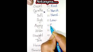 10 common antonyms Synonym and antonymDaily used word meaning [upl. by Rebna]