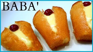 RUM BABA RECIPE Babà alla crema italian cake ricetta [upl. by Helsie]