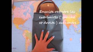 pliage du sac pliable Longchamp [upl. by Anilegna]