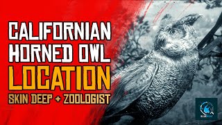 Red Dead Redemption 2 Californian Horned Owl Location  Zoologist amp Skin Deep [upl. by Naanac198]