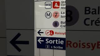 Paris Airport bus  Charles de Gaulle Roissybus From Opera station  subway lign 3  EXIT 3 [upl. by Kendy]