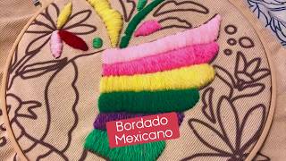 Tutorial de bordado mexicano para principiantes con lana sobre un almohadon ya confeccionado [upl. by Keri]