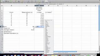 How to calculate Standard Deviation Mean Variance Statistics Excel [upl. by Nizam]