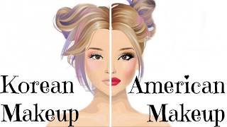 American vs Korean Stardoll Makeup Tutorial by Beatrice SD [upl. by Analim923]