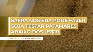 Consolidação de safra cheia nos EUA pode fazer soja em Chicago testar patamares abaixo dos US10 [upl. by Menashem53]