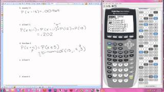 Finding Binomial Probabilities Using the TI84 [upl. by Daniala369]