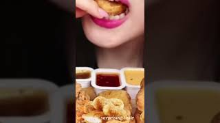 ASMR MUKBANG Churros and nuggets Janeasmr asmr mukbang food eating america usa newyork [upl. by Attirehs]