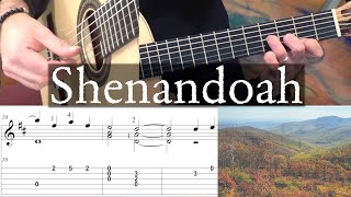 SHENANDOAH  Easy Arrangement  Full Tutorial with TAB  Fingerstyle Guitar [upl. by Apoor]